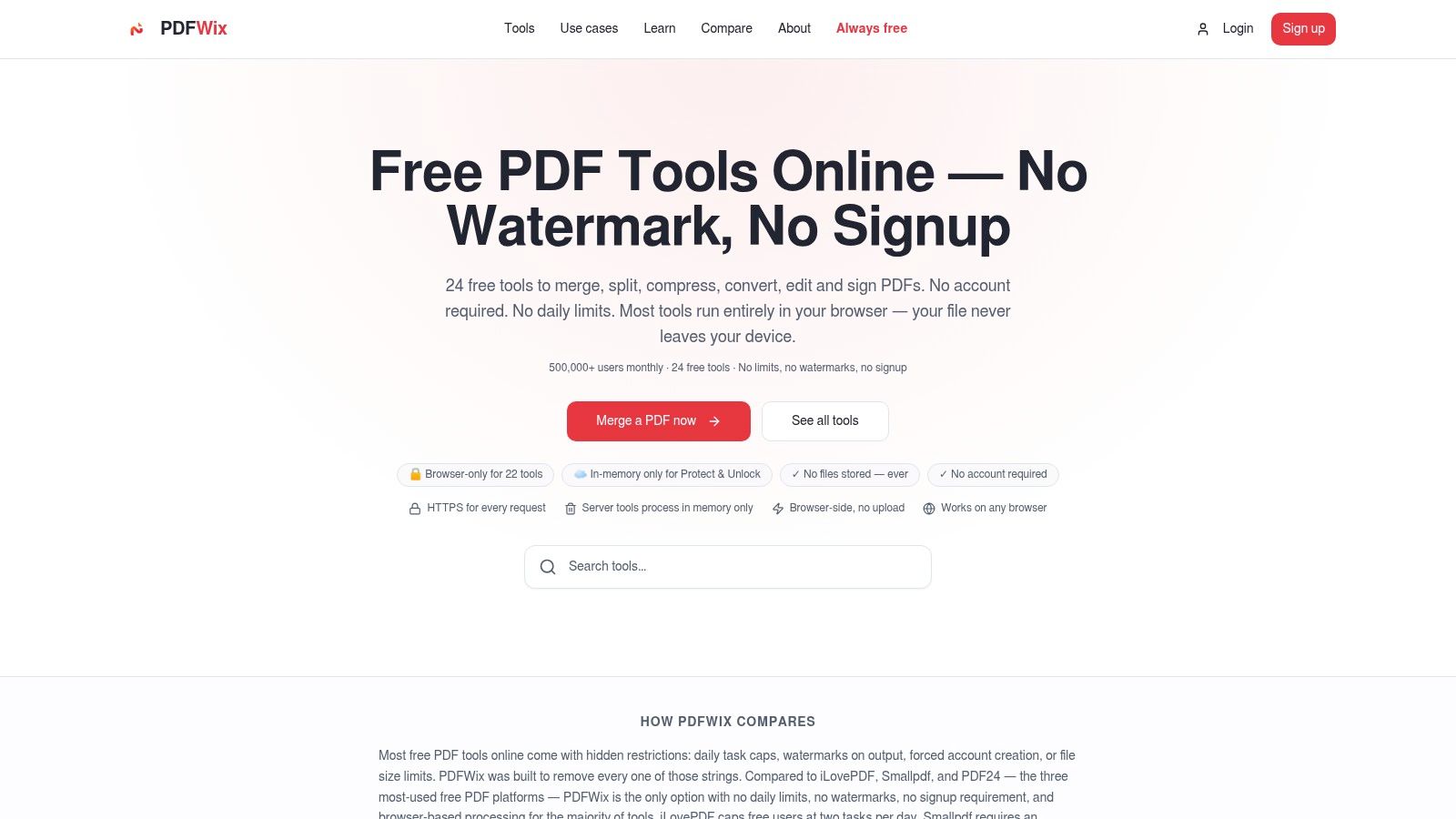 Screenshot from https://www.pdfwix.com